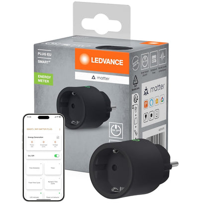 241686 - LEDVANCE SMART+ PRIZË për ambiente të brendshme, inteligjente me Matter mbi WiFi, e pajtueshme me Alexa, Google dhe Apple, e zezë, pako me 1 copë