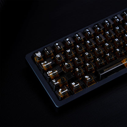 276596 - SET me 114 Kapëse Tastiere Transparente të Zeza për PC, Profil Qershie të Printuar UV, Përshtatshme për Tastierë Mekanike Cherry MX Switch 60% 65% 75%