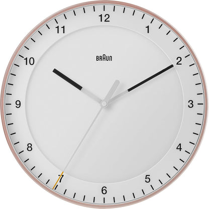208274 - BRAUN Classic, Orë Muri Analogë 30cm me Radio dhe Kontroll, Modeli BC17PW-DCF, Zonë Orare e Evropës Qendrore (DCF/GMT+1), Lëvizje e Heshtur, Në Ngjyrë Rozë dhe të Bardhë