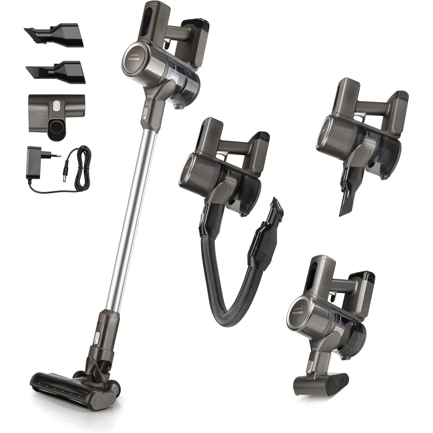 118059 - HISENSE Fshesa Pa Tel 2-në-1 HVC6463DA, E Palosshme, Bateri 25.2 V, Motor Inverter, Kohëzgjatje 60 Minuta, Ekran LED, Zhurmë 82 dB, 400 W, Drita LED të Përparme, Ngjyra e Zezë