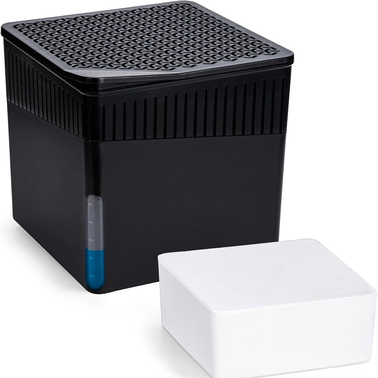168785 - WENKO Tharëse Ajri Cube me Granula Tharëse Ajri 1000g, Për Dhoma Deri në 80m³, Parandalon Mykun dhe Aromat, pa Nevojën për Energji Elektrike, e Heshtur, e Rimbushshme, Ngjyra e Zezë