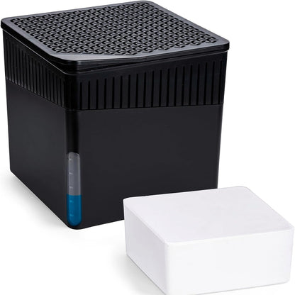 168785 - WENKO Tharëse Ajri Cube me Granula Tharëse Ajri 1000g, Për Dhoma Deri në 80m³, Parandalon Mykun dhe Aromat, pa Nevojën për Energji Elektrike, e Heshtur, e Rimbushshme, Ngjyra e Zezë