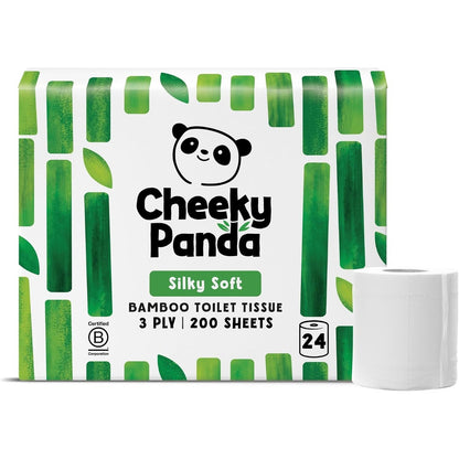 299510 - LETËR HIGJIENIKE PREJ BAMBU CHEEKY PANDA, 3 SHTRESA, 24 RROTULLA X 200 FLETË