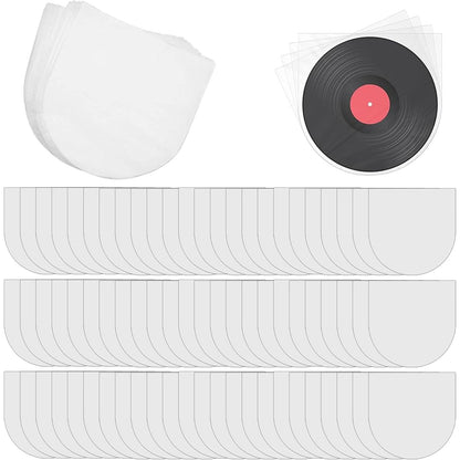 267256 - Mbështjellëse të Brendshme për Disqe, 100 copë, Mbështjellëse Mbrojtëse prej Vinili Antistatik 7 Inç, 18×18 cm