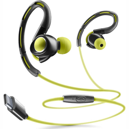 299722 - CELLULARLINE Kufje USB-C SPORT, Bluetooth, me mikrofon, ngjyrë lime