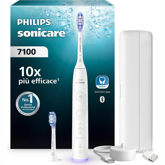 315094 - Furçë dhëmbësh elektrike Sonicare 7100, HX7420/02, 4 mënyra pastrimi, 3 nivele intensiteti, kontroll presioni, EasyStart, SmartTimer, e bardhë
