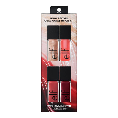 316523 - ELF GLOW REVIVER QUAD GOALS, Kit vaji për buzë, 4 nuanca: Pink Quartz, Rose Envy, Jam Session, Crystal Baller, Formulë hidratuese, Vegane dhe pa mizori