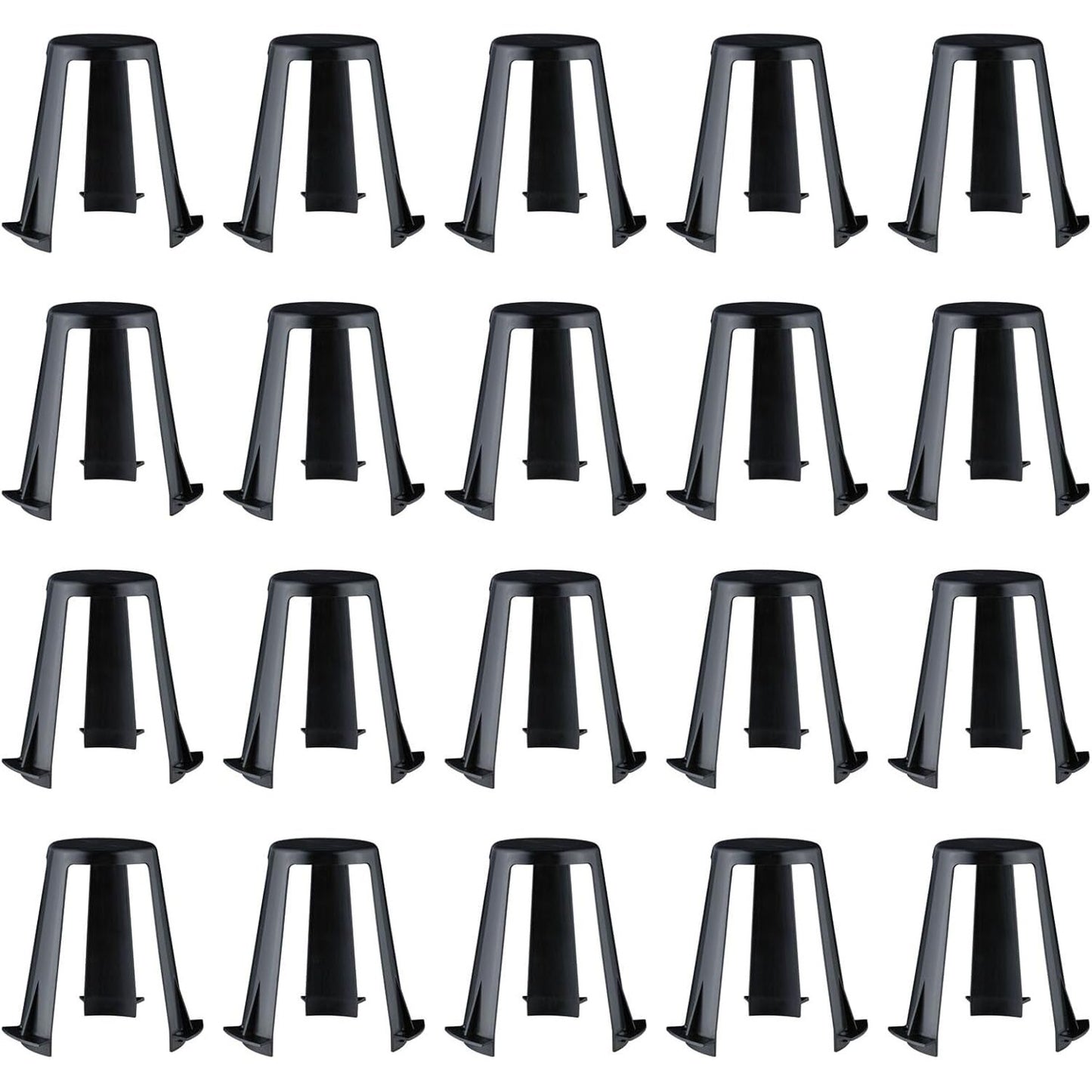 183689 - PAULMANN 92402 Set prej 20 copësh të distancuesve të llambave të futura, plastikë e zezë, 62-90mm