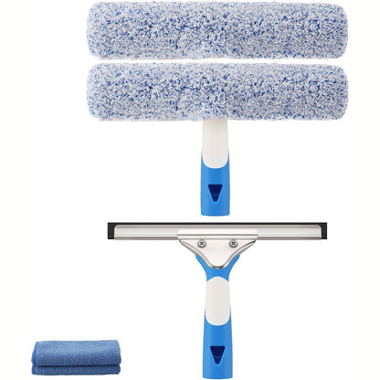 263711 - MITCLEAR Pastrues dritaresh Profesional 25 cm, me pastrues silikoni dhe furçë mikrofibre, kit për banjo, dush, makinë, pasqyrë, dritare