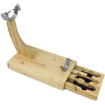 195913 - FACKELMANN Mbajtëse Proshute me Sirtar të Lëvizshëm, Thikë dhe Çelik Mprehës, Prej Druri Pishe dhe Çelik Inoks, Dimensionet 39x21.5 cm, 1 Copë