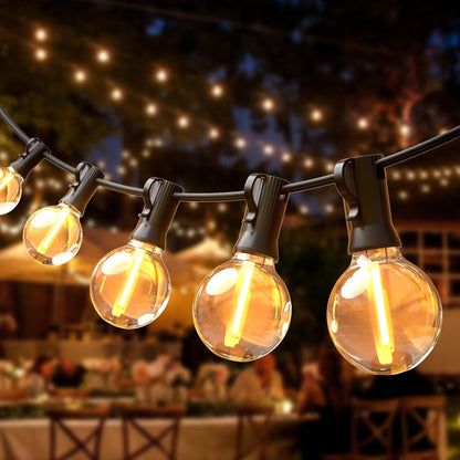 184219 - SON4SUN Dritë e Jashtme LED 10M me 25+3 Llamba G40, e Papërshkueshme nga Uji IP44, e Përshtatshme për Kopshte, Veranda, Dasma, Festa Bistro - E Bardhë e Ngrohtë