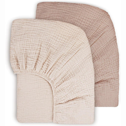 218488 - Susurration Çarçafë 100% pambuk muslin me fiksim, Set prej 2 copësh, 60x120/70x140cm