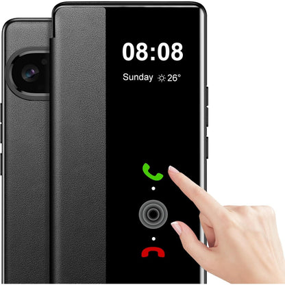 268489 - Mbrojtëse me rimbushim për Google Pixel 10/10 Pro, S-View, mbulesë lëkure me rimbushim me pjesën e brendshme TPU, mbulesë luksoze rezistente ndaj gërvishtjeve (blu)