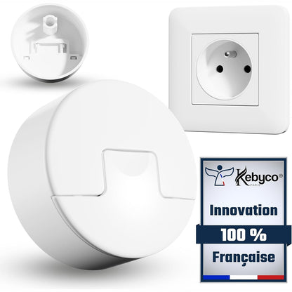321734 - KEBYCO PARIS - Mbulesë e RE Automatike për Prizë për Foshnje - Universale - 16 copë - Siguria Elektrike për Fëmijë - Pa Ngjitës - Pa Çelës - Rezistent ndaj Pluhurit - I Ujit