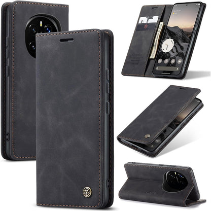 305504 - CRACEDILY Mbrojtëse për Honor Magic 7 Pro, mbulesë mbrojtëse prej lëkure PU premium, mbrojtëse portofol me rrota, ngjyrë e zezë