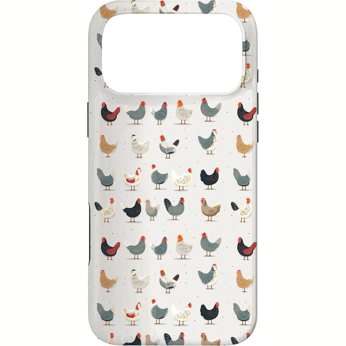 305475 - Mbështjellës për iPhone 17 Pro Max me model pule, zogj pule, kafshë ferme