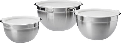 217979 - AMAZON BASICS Set Home me 3 tasa sallate prej çeliku inox, argjendi