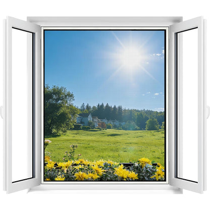 314485 - APALUS Dritare rrjete kundër mizave, e prerë deri në 110x130cm, mbrojtje nga insektet me fiksim të fortë me velcro, instalim i lehtë, ndihmës shtypës dhe prerës i përfshirë, e zezë, 2 copë