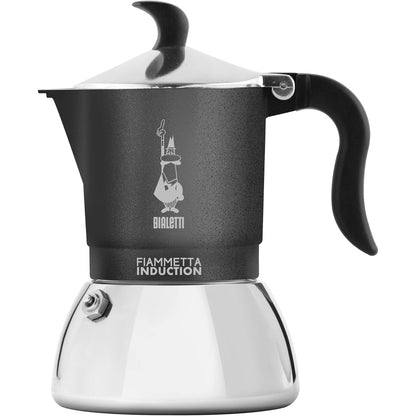 260485 - BIALETTI Makinë kafeje me induksion Fiammetta, 4 gota (150 ml), e përshtatshme për të gjitha llojet e sobave, dizajn elegant, gri