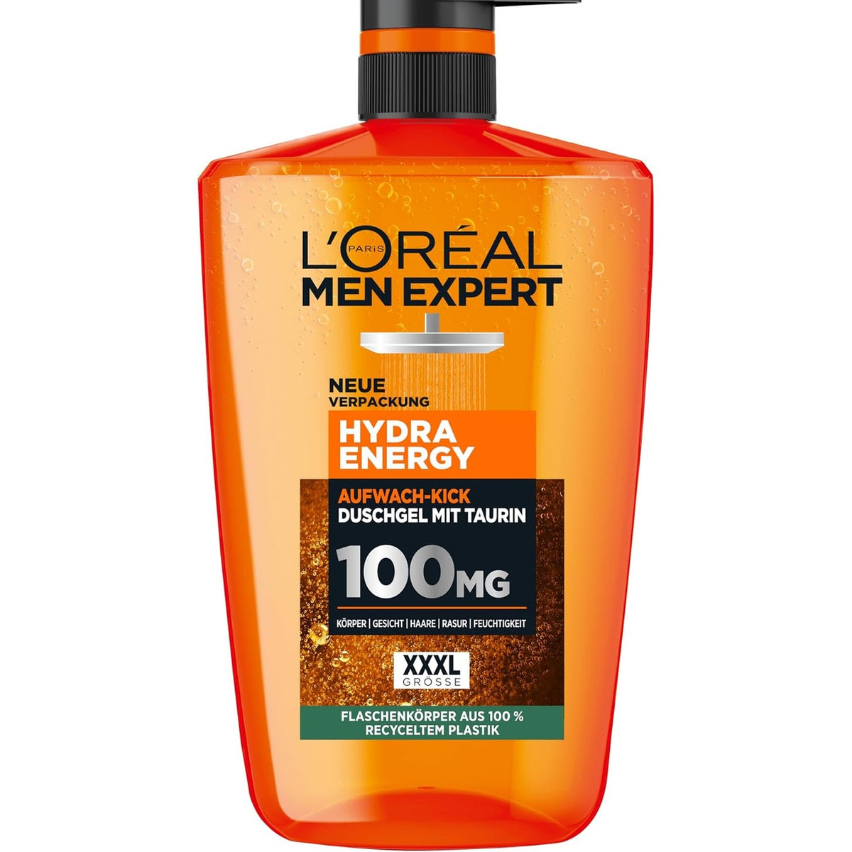 290497 - L'ORÉAL MEN EXPERT Xhel Dushi dhe Shampo 1L, 3-në-1 për Pastrimin e Trupit, Flokëve dhe Fytyrës, me Taurinë, Hydra Energy, 1000 ml