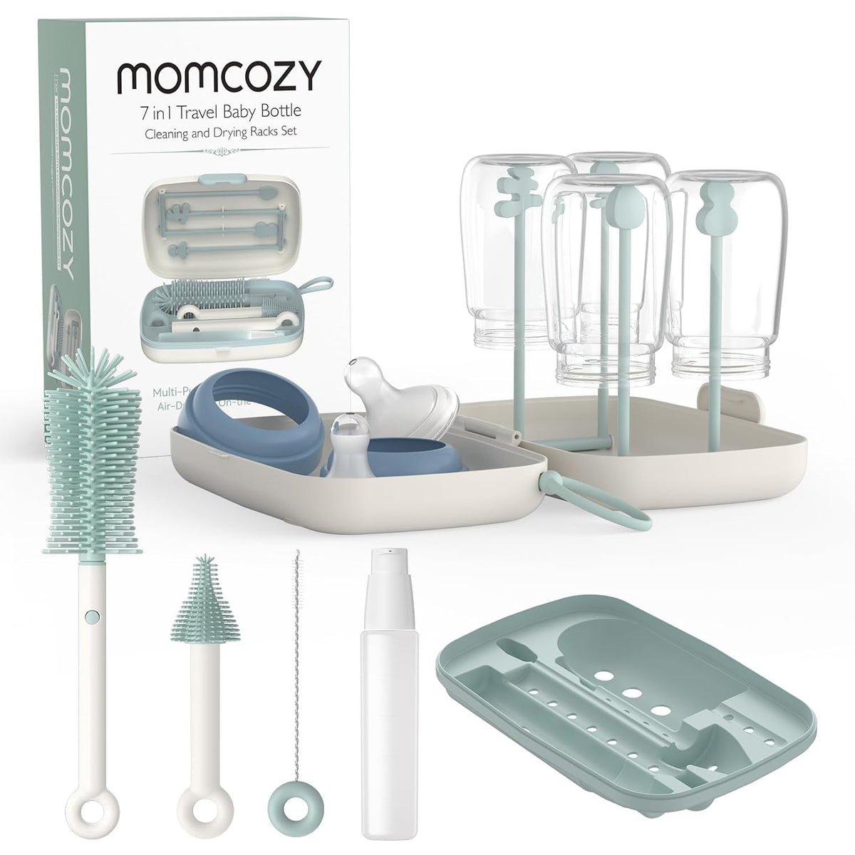 303476 - Momcozy Set furçash për shishe 7 në 1, set i plotë për pastrimin e shisheve