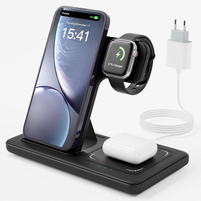 269146 - LUOATIP Karikues pa tel 3 në 1 15W për iPhone 16/15/14/13/12 Pro/Max/Plus/XS/XR/X, Watch Ultra 10/9/8/7/6/5/4/3/SE
