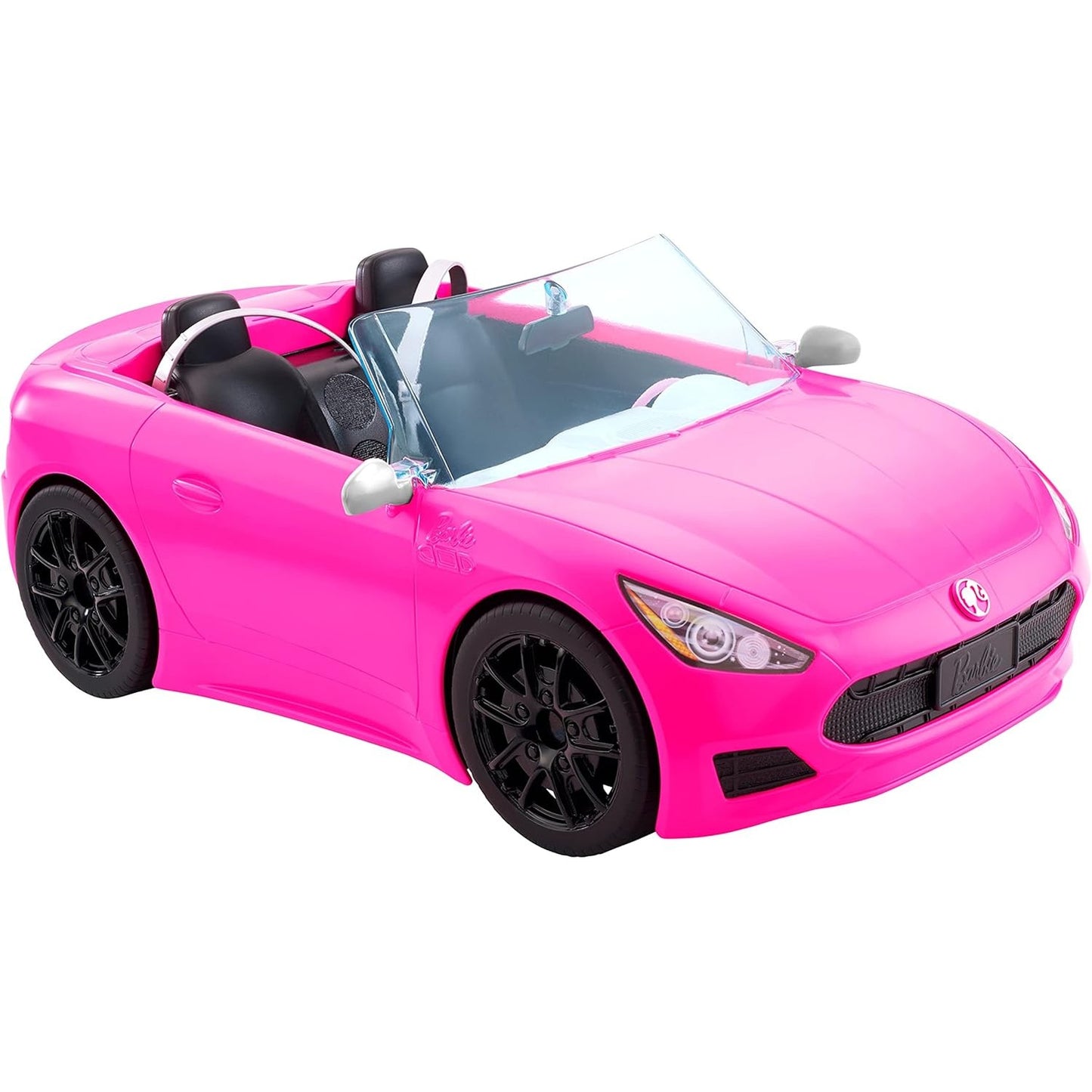 141583 - Automjet Barbie Kabriolet 2-Vendësh, Makinë Rozë me Rrota Rrotulluese dhe Detaje Realiste, Dhuratë për Fëmijë 3 deri në 7 Vjeç