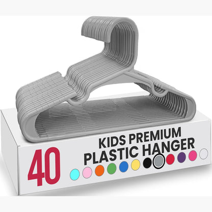 223284 - UTOPIA HOME Varëse plastike (Pako me 40 copë, gri) për rrobat e fëmijëve