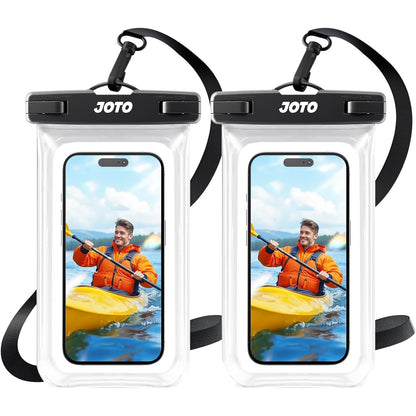 276995 - JOTO Mbështjellëse telefoni 2 copë IPX8 e papërshkueshme nga uji për iPhone 17, 16, 15, 14, 13, 12, 11 Pro, Max, Galaxy S24, S23, A15, Xiaomi deri në 7 inç - E qartë