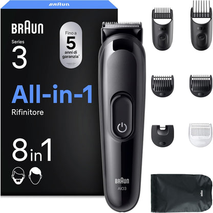 316152 - BRAUN Makinë prerëse Multigroom All-in-One Seria 3 AIO3545, 8-në-1, 14 gjatësi, bateri 50 minuta