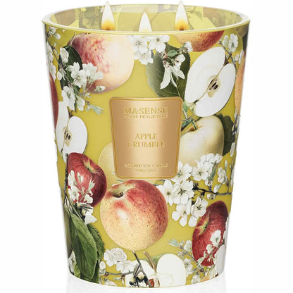 213750 - M&SENSE Qiri i madh me aromë molle dhe kanelle në gotë me 3 fitila, djegie e pastër, kohë djegieje 150 orë, qiri me aromë vaniljeje