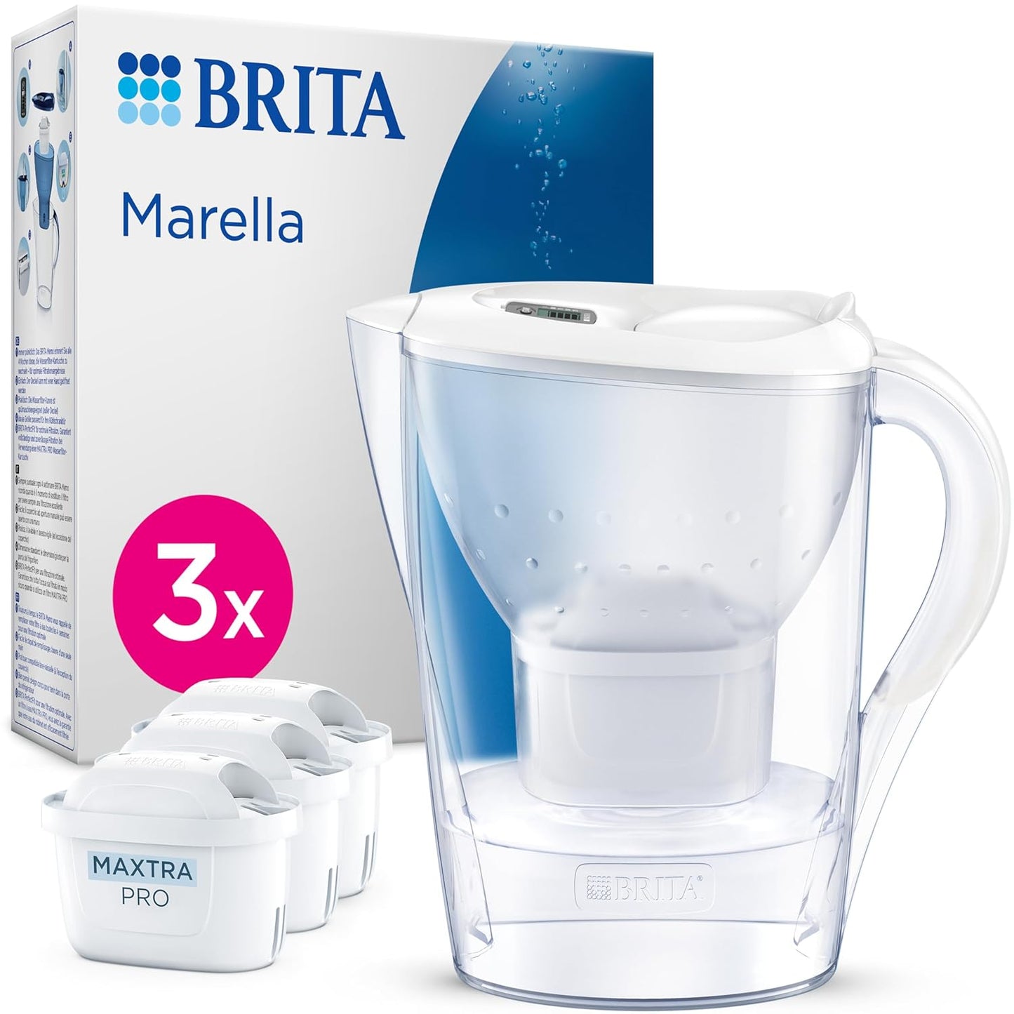 214316 - BRITA Kana Filtri Uji e Bardhë (2.4L) me 3 fishekë MAXTRA PRO