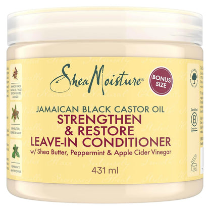 316871 - SHEAMOISTURE Maskë flokësh për forcim dhe rigjenerim, vaj ricini i zi xhamajkan, 431 ml