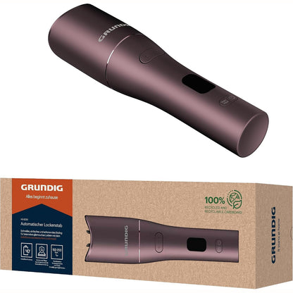 315929 - GRUNDIG EasyCurl hekur automatik për kaçurrela HS 6230, kaçurrela të mëdha dhe të vogla, pa tel, funksionon me bateri, 3 cilësime temperature, veshje qeramike, kohëmatës, LCD, ngjyra vjollcë