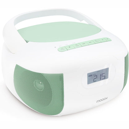 273194 - MOOOV 477186 Radio/CD me Bluetooth FM Portativ - MP3 Player Stereo Boombox me USB, AUX-in, Micro-SD dhe hyrje për kufje, Ekran LCD - Me energji elektrike ose me bateri - Jeshile