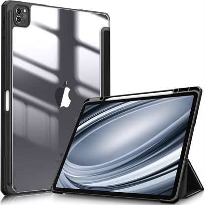 294330 - FINTIE Mbrojtëse për iPad Pro 12.9 inç, gjenerata e 6-të/5-të/4-të/3-të (2022/2021/2020/2018), mbulesë e pasme transparente, mbrojtëse ndaj goditjeve, e zezë