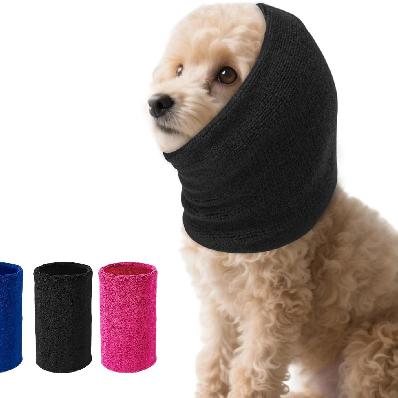 211671 - SLSON - Shirit Veshi për Qen, Masa S, Mbrojtëse Veshësh Anti-Anxhioze, Ndihmon në Uljen e Zhurmës gjatë Bubullimave, Rrufeve, apo Fishekzjarreve, Materiali: Elastik, Ngjyra: E Zezë