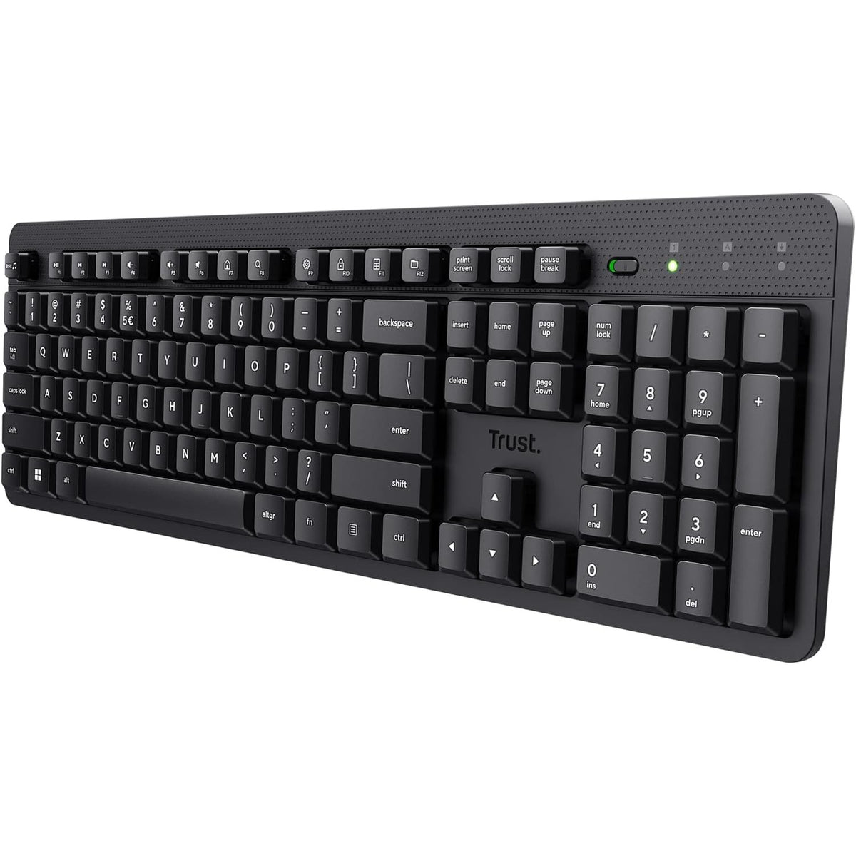 299723 - TRUST Tastierë pa tel ODY II, QWERTZ, rezistente ndaj spërkatjeve, marrës USB RF 2.4GHz, e zezë