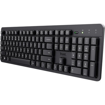 320251 - TRUST Tastierë pa tel ODY II, paraqitje gjermane QWERTZ, rezistente ndaj spërkatjeve, marrës USB RF 2.4GHz, e zezë