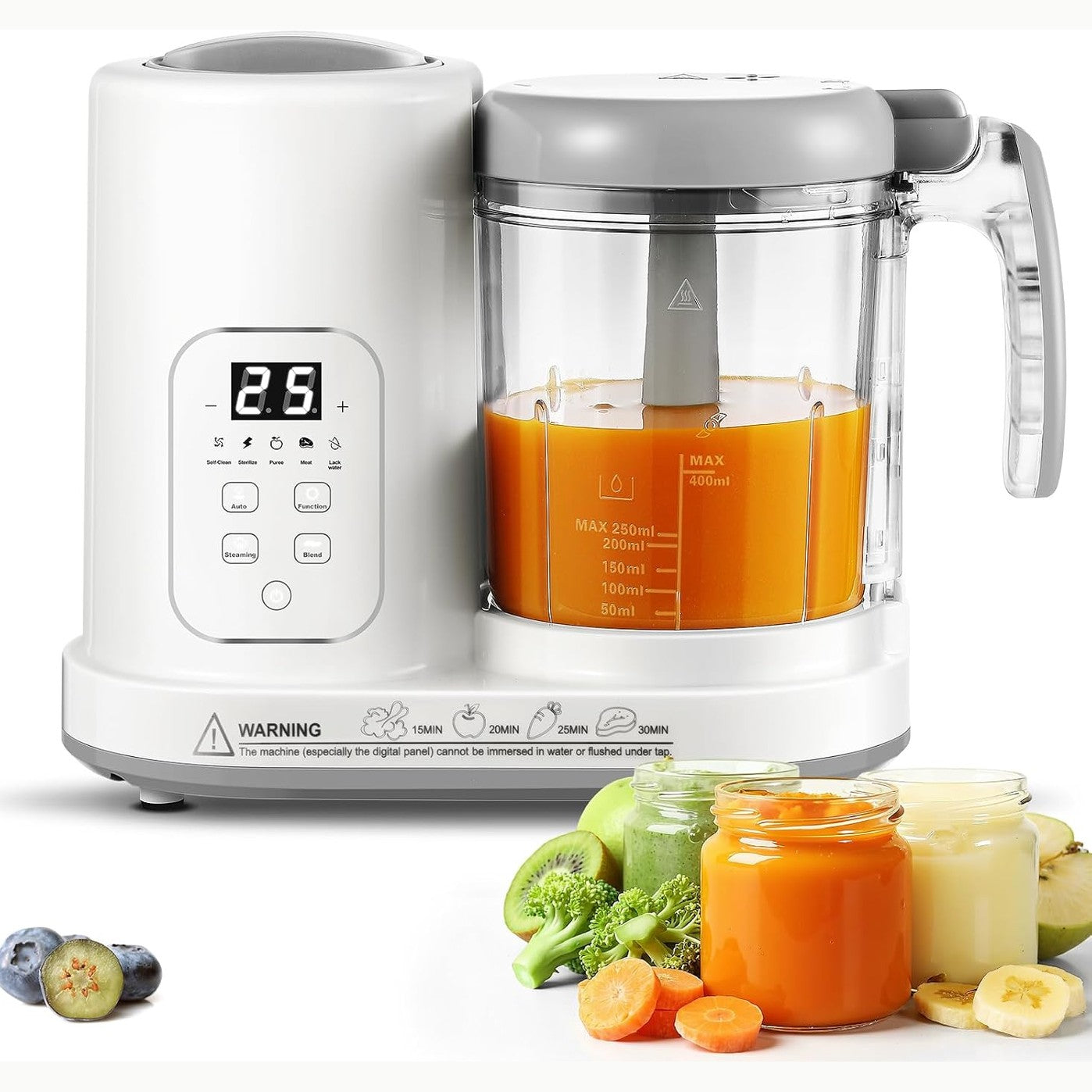 277386 - TOPSTRONG Përgatitës dhe Blender për Ushqim për Foshnja, Avullues dhe Blender Shumëfunksional, Pa BPA