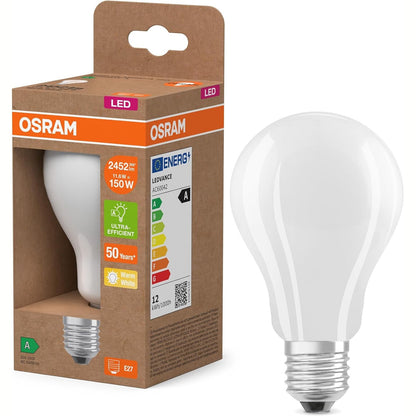 185421 - OSRAM LED Klasik A 150, Klasa e Efikasitetit të Energjisë A, 11.6W, 827 E Ngrirë, Sokli E27, Ngjyrë e Ngrohtë