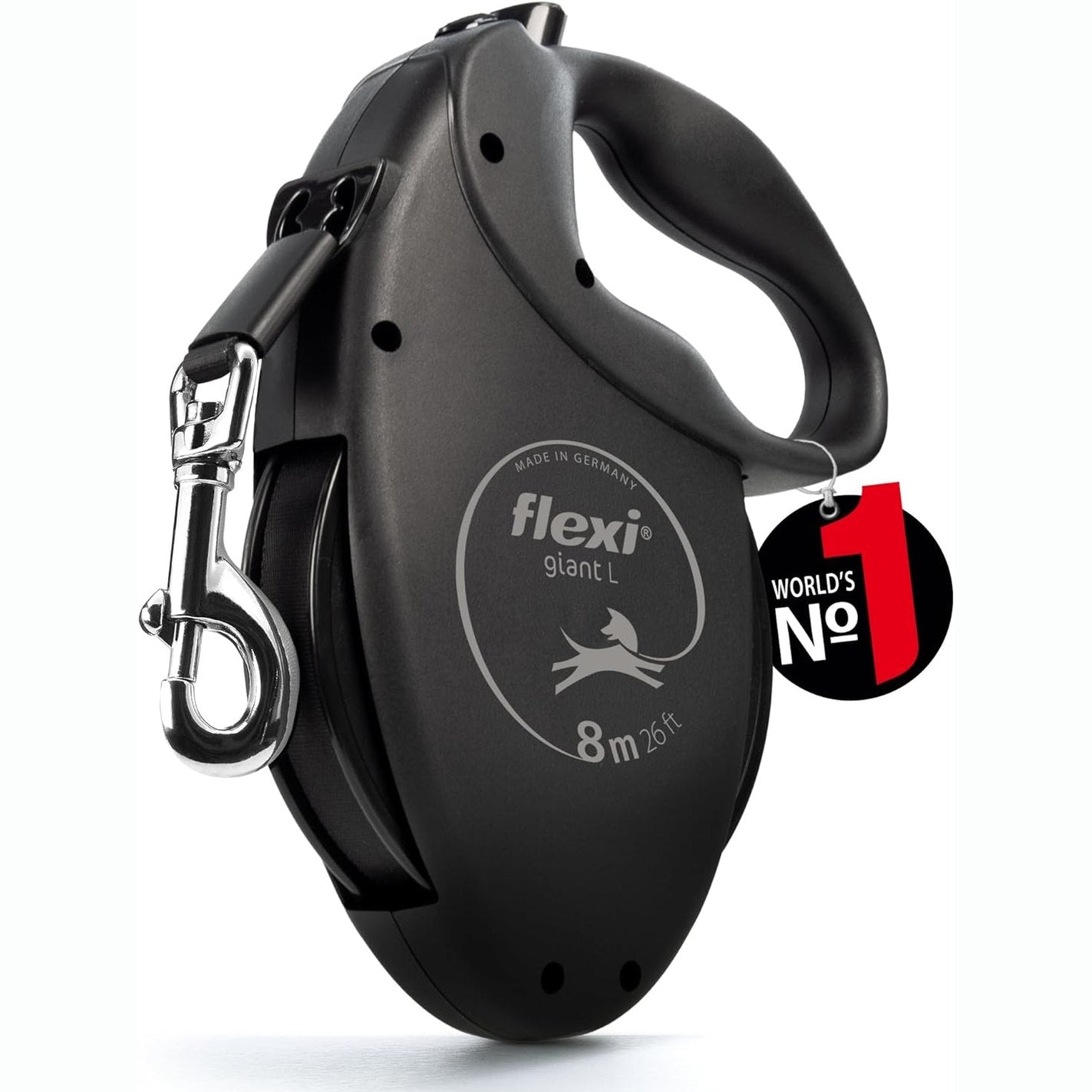 208581 - FLEXI® Rrip i Zi Giant Black Edition L me Zinxhir të Tërheqshëm, 8 m, për Qen deri në 50 kg