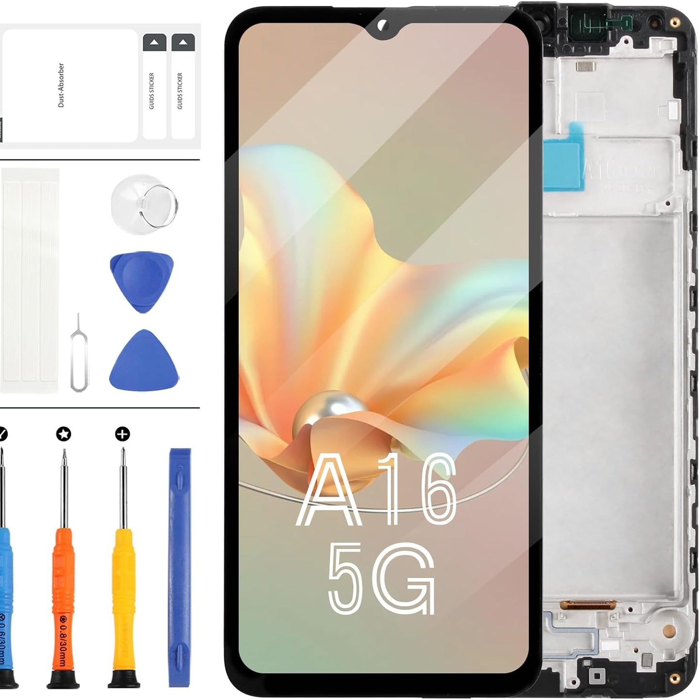 266647 - Zëvendësues i ekranit LCD Incell për Samsung Galaxy A16 5G SM-A166B SM-A166B/DS SM-A166P SM-A166P/DS SM-A166E Kit riparimi për montimin e digjitalizatorit me prekje LCD (i zi me kornizë)