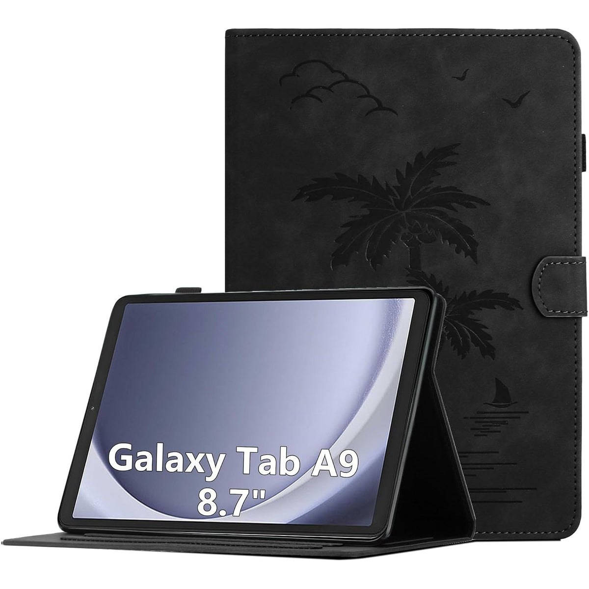 299783 - Mbulesë për Samsung Galaxy Tab A9 8.7 Inç (SM-X110/SM-X115) 2023 PU, Mbështetëse e Palosshme me Shumë Kënde dhe Mbyllje Magnetike, Funksion Mbështetëse - Jeshile