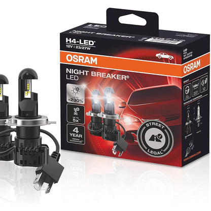 312538 - OSRAM NIGHT Breaker H4-LED, deri në 230% më shumë shkëlqim, drita të shkurtra dhe të gjata, e zezë