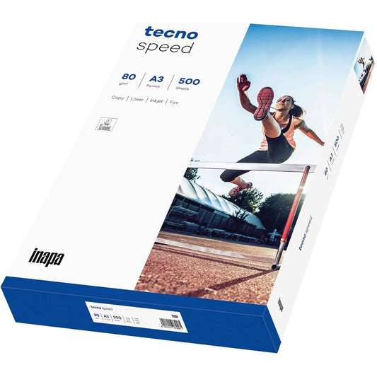 104253 - TECNO SPEED Letër për Printer/Fotokopjues: 80 g/m², Formati A4, e Bardhë, Pako prej 500 Fletë, për Printim të Shpejtë dhe Pa Bllokime