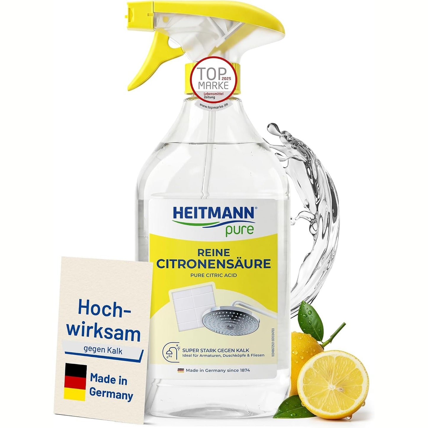 275992 - HEITMANN Acid citrik i pastër, 500 ml, heqës efektiv i gëlqeres për kuzhinë dhe banjo, 100% natyral