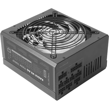 309642 - TACENS RADIX VII AG 700 - Furnizim me Energji ATX 700W, Plotësisht Modular, Garanci 10-Vjeçare, Ngjyrë Argjendi, 80 Plus, Efikasitet +87%, Ventilator FDB 140 mm, Kondensatorë Japonezë 105°C, i Zi