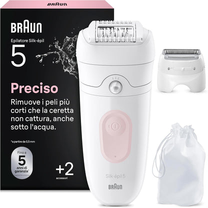 320944 - BRAUN Depilator Silk-épil 5 Ladyshaver për Gra, Model 5-030, Ngjyra: Rozë