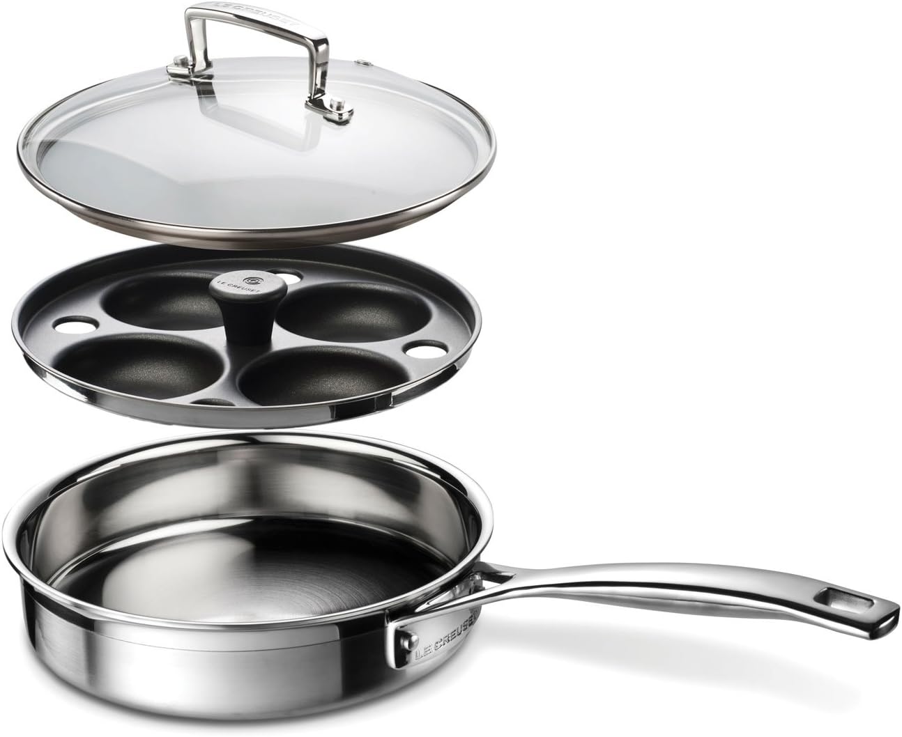 255015 - LE CREUSET Tigan i pa veshur për sauté, Çelik inox 3 shtresa, 20 x 5 cm, 96204220001000